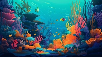 Naklejka na ściany i meble World ocean day illustration, Generative ai