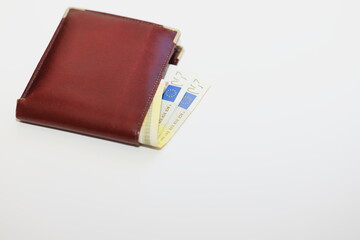 male hands with money count finance inflation earnings pay for work disappointment little money...