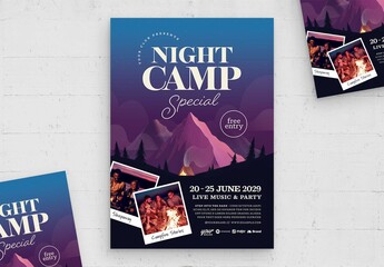 Night Camp Party Flyer Template