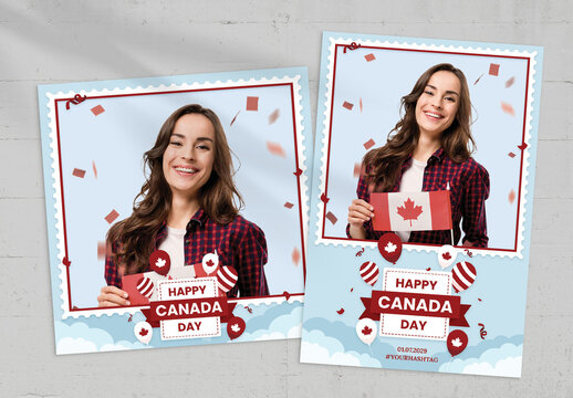 Canada Day Photo Card Flyer Template