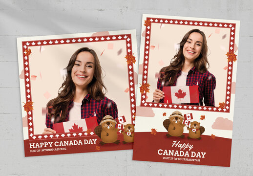 Canada Day Photo Card Flyer Template