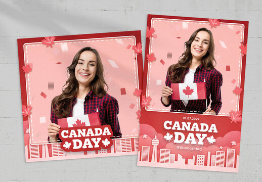 Canada Day Photo Card Flyer Template