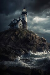 lighthouse on the rocks