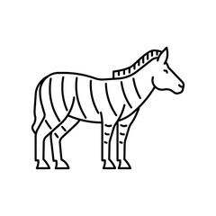 Zebra icon. High quality black vector illustration.