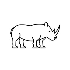 Obraz na płótnie Canvas Rhinoceros icon. High quality black vector illustration.