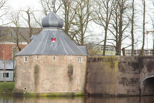 Tower of Spanish Gate also called Spanjaardsgat in Breda in the Netherlands