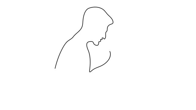 continuous line drawing of loving couple embrace warmth