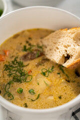 Creamy wild mushroom soup