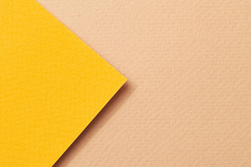 Rough kraft paper background, paper texture yellow beige colors. Mockup with copy space for text