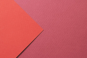 Fototapeta premium Rough kraft paper background, paper texture different shades of red. Mockup with copy space for text