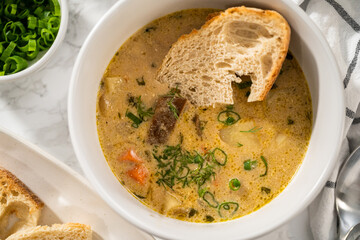 Creamy wild mushroom soup