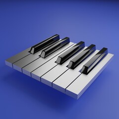 piano keys on white 