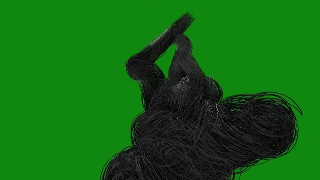 Dark Fibers unreal motion graphic isolated on the chromakey