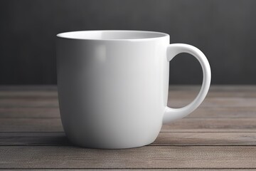 Fototapeta premium Blank white mug for mockup illustration with Generative AI