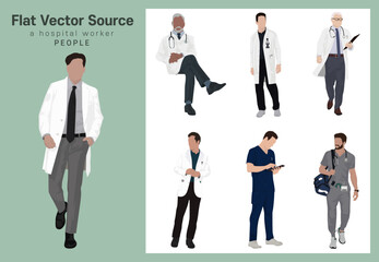Collection of silhouettes of people specializing in doctors and surgery at Planned University Hospital