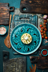 Olivier salad. Salad of green peas, boiled vegetables and mayonnaise. Close-up, gray background.