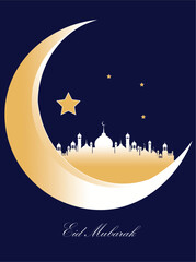 Obraz na płótnie Canvas Eid Mubarak and Ramadan design for wish for dear ones