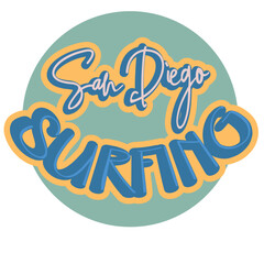 San Diego surfing logo silhouette