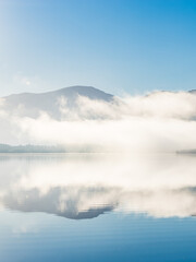 Obraz na płótnie Canvas Peaceful Blue Morning at Lake