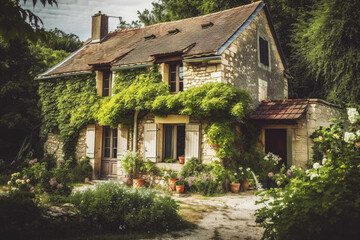 Fototapeta na wymiar Typical french house. Generative ai
