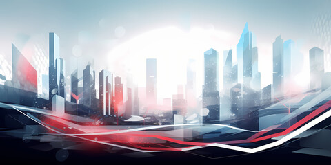 Futuristic cityscape: Stylish and minimalist background for presentations and marketing materials, Generative AI