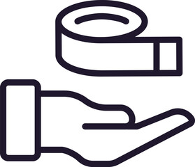 Obraz premium Single line icon of measure on isolated white background. High quality editable stroke for mobile apps, web design, websites, online shops etc.