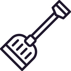 Shovel concept. Modern outline high quality illustration for banners, flyers and web sites. Editable stroke in trendy flat style. Line icon of shovel