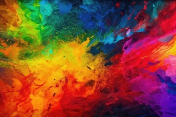 vibrant and colorful abstract paint splatter background. Generative AI