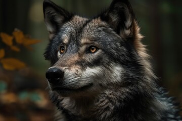 Fototapeta premium The gray or grey wolf, also known as the wood or western wolf, is a dog that is indigenous to the vast and isolated regions of Eurasia and North America. It is the biggest surviving member of its genu