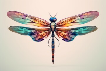 dragonfly on a white background - obrazy, fototapety, plakaty