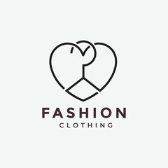 fashion love simple logo design vector branding business graphic
