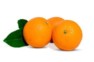 Ripe Orange fruits isolated on white background