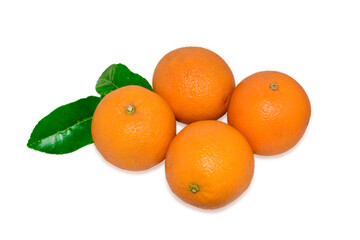 Ripe Orange fruits isolated on white background
