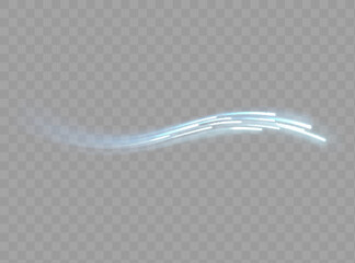 High speed. Abstract technology background concept. Motion speed and blur. Glowing white speed lines. Dynamic lines or rays. Light trail wave, fire path trace line.