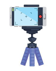 mobile phone on tripod