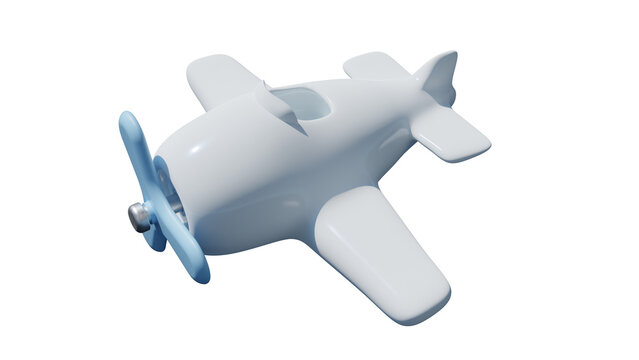 3D toy plane rendering transparent background