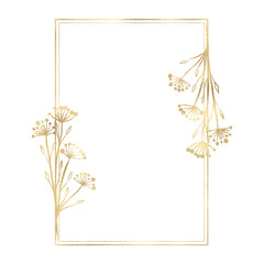 Floral gold frame illustration