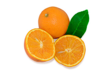 Fototapeta na wymiar Ripe Orange fruit slices isolated on white background