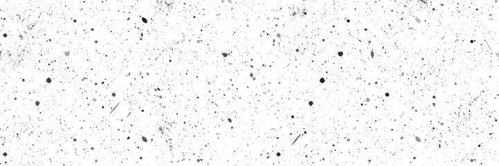 Panorama view monochrome abstract splattered background. Subtle grain texture overlay. Grunge background. noise, dots and grit Overlay.