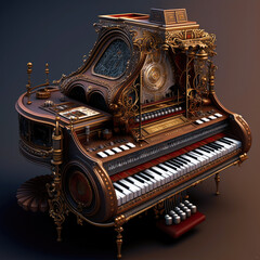 The Mechanical Menagerie: Steampunk Animals and Instruments AI Generated
