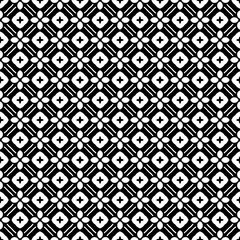 Black and white seamless pattern texture. Greyscale ornamental graphic design. Mosaic ornaments. Pattern template. Vector illustration. EPS10.