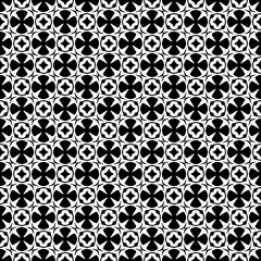 Black and white seamless pattern texture. Greyscale ornamental graphic design. Mosaic ornaments. Pattern template. Vector illustration. EPS10.