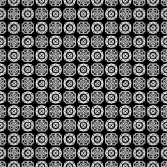 Black and white seamless pattern texture. Greyscale ornamental graphic design. Mosaic ornaments. Pattern template. Vector illustration. EPS10.