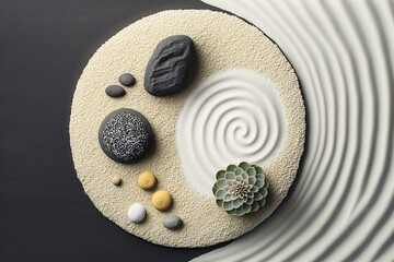 Fototapeta na wymiar Zen Background with stones. Generative AI