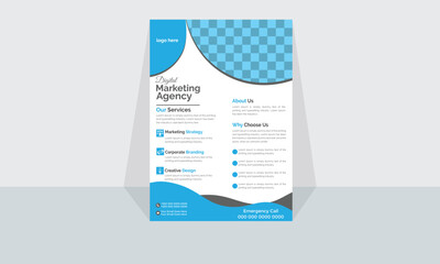 Modern Corporate and Creative Business Flyer Design Template Horizontal Name Flyer Simple and Clean Visiting Flyer Vector illustration Colorful Business Flyer, Brochure Design
