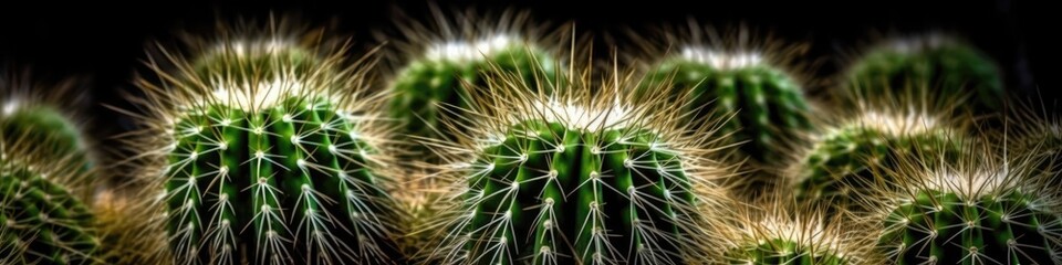 Beautiful Cactus Needles Texture Background. Generative AI