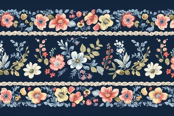 blue floral background with leaves. Generative AI