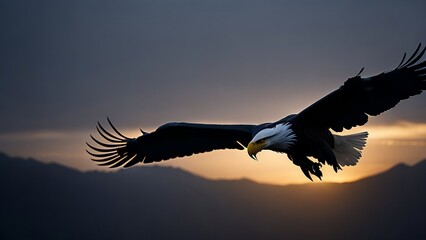 eagle in the sunset