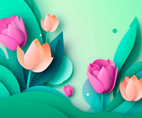 generative ai illustration of modern background with spring colors