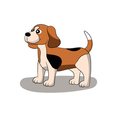 vector happy cute dog stand